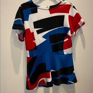 Ashley Stewart Color Block Short Sleeve Top